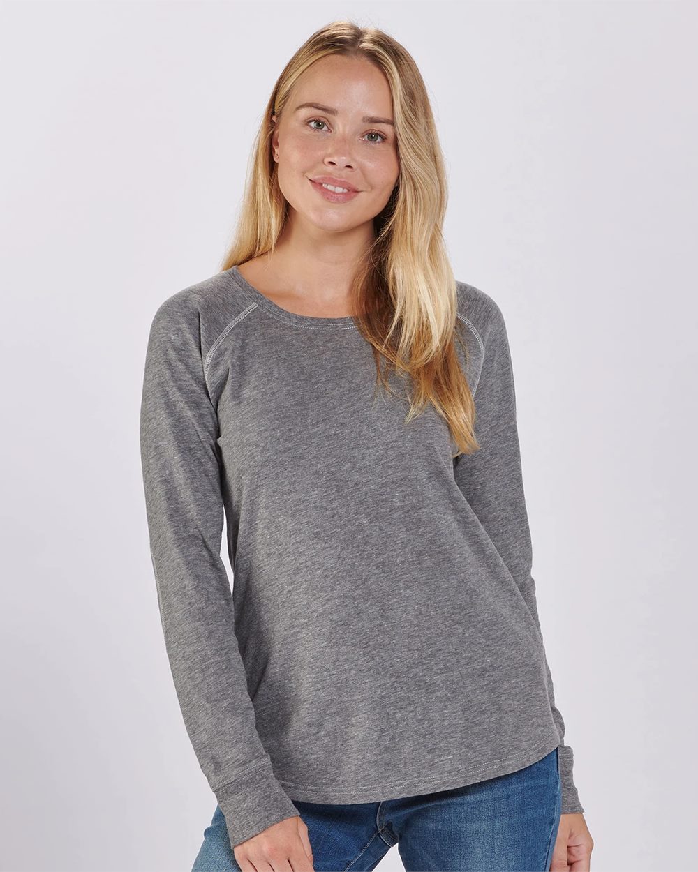 Boxercraft Women's Solid Preppy Patch Long Sleeve T-Shirt - Boxercraft BW3166