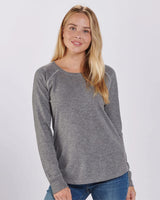Boxercraft Women's Solid Preppy Patch Long Sleeve T-Shirt - Boxercraft BW3166