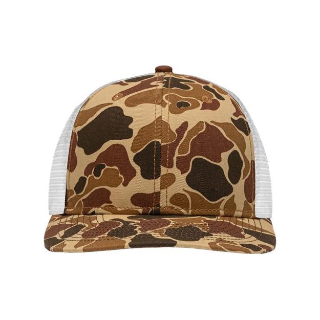 Sportsman Traditional Lo-Pro Mesh Back Trucker Fit Cap - Sportsman SP1450 Sportsman Chino Duck Camo/ White Adjustable