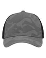 Sportsman Traditional Lo-Pro Mesh Back Trucker Fit Cap - Sportsman SP1450 Sportsman Grey Camo/ Black Adjustable