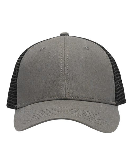 Sportsman Traditional Lo-Pro Mesh Back Trucker Fit Cap - Sportsman SP1450 Sportsman Chino Grey/ Black Adjustable