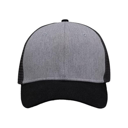 Sportsman Traditional Lo-Pro Mesh Back Trucker Fit Cap - Sportsman SP1450 Sportsman Heather Grey/ Charcoal/ Black Adjustable