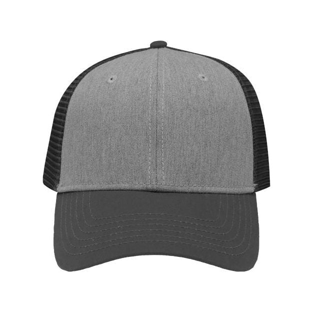 Sportsman Traditional Lo-Pro Mesh Back Trucker Fit Cap - Sportsman SP1450 Sportsman Heather Grey/ Charcoal/ Charcoal Adjustable