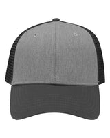 Sportsman Traditional Lo-Pro Mesh Back Trucker Fit Cap - Sportsman SP1450 Sportsman Heather Grey/ Charcoal/ Charcoal Adjustable