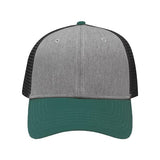 Sportsman Traditional Lo-Pro Mesh Back Trucker Fit Cap - Sportsman SP1450 Sportsman Heather Grey/ Charcoal/ Forest Green Adjustable