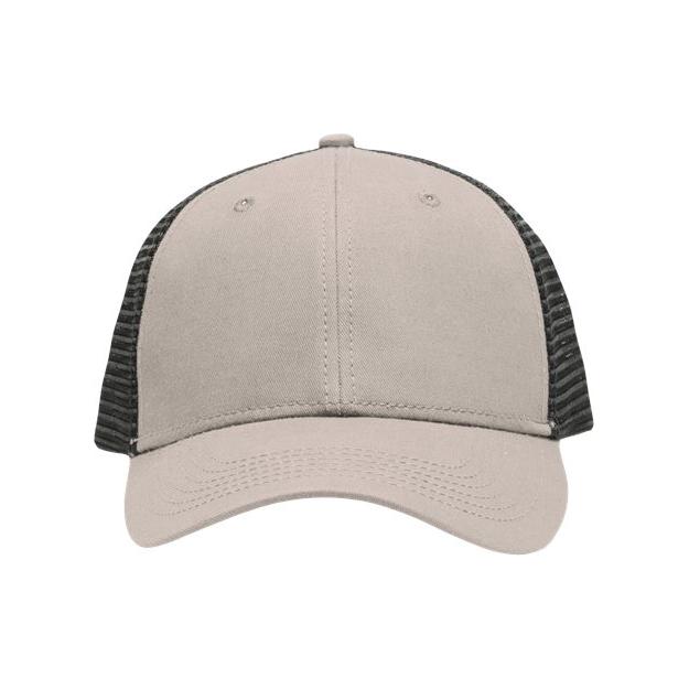 Sportsman Traditional Lo-Pro Mesh Back Trucker Fit Cap - Sportsman SP1450 Sportsman Chino Khaki/ Black Adjustable