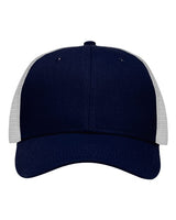 Sportsman Traditional Lo-Pro Mesh Back Trucker Fit Cap - Sportsman SP1450 Sportsman Chino Navy/ White Adjustable
