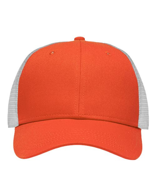 Sportsman Traditional Lo-Pro Mesh Back Trucker Fit Cap - Sportsman SP1450 Sportsman Chino Orange/ White Adjustable