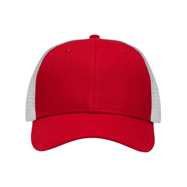 Sportsman Traditional Lo-Pro Mesh Back Trucker Fit Cap - Sportsman SP1450 Sportsman Chino Red/ White Adjustable