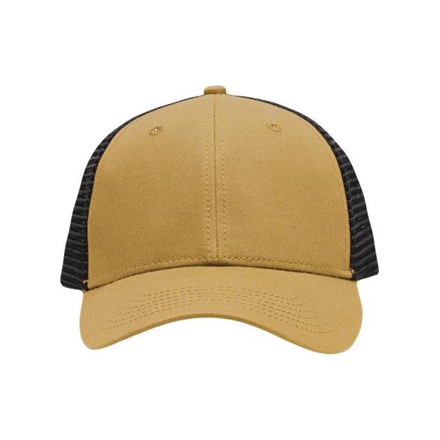 Sportsman Traditional Lo-Pro Mesh Back Trucker Fit Cap - Sportsman SP1450 Sportsman Chino Vegas Gold/ Black Adjustable