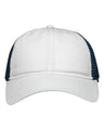 Sportsman Traditional Lo-Pro Mesh Back Trucker Fit Cap - Sportsman SP1450 Sportsman Chino White/ Navy Adjustable