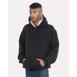 Bayside Unisex USA-Made Super Heavy Thermal Lined Full-Zip Hooded Sweatshirt - Bayside 940 Bayside Black/ Cream S