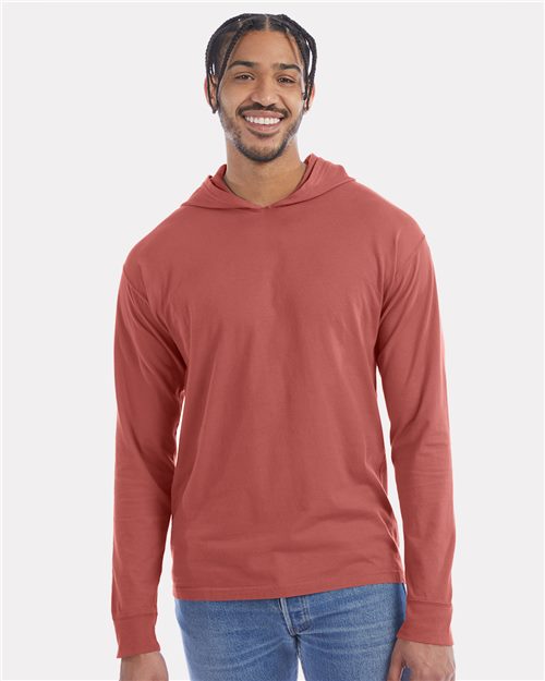 ComfortWash by Hanes Unisex Garment-Dyed Jersey Hooded Long Sleeve T-Shirt - ComfortWash by Hanes GDH280