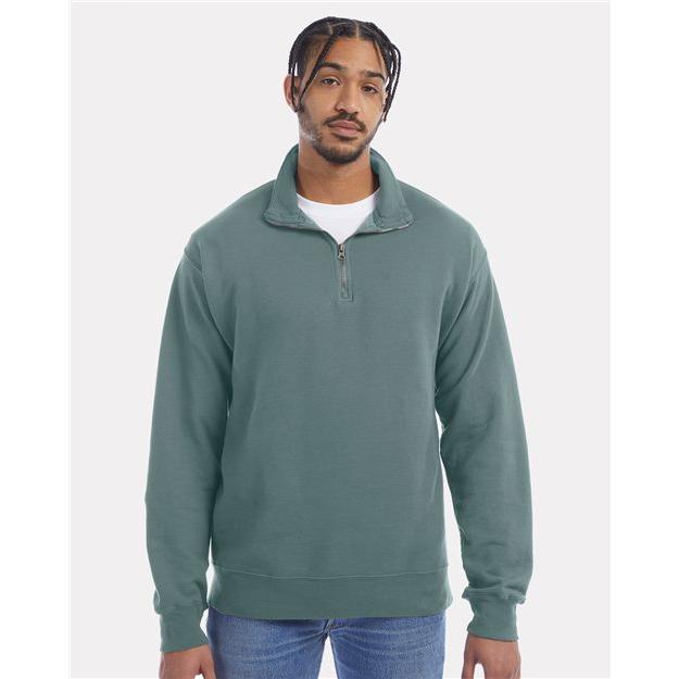 ComfortWash by Hanes Garment-Dyed Quarter-Zip Sweatshirt - ComfortWash by Hanes GDH425 ComfortWash by Hanes