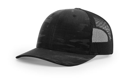Richardson 112PT - Richardson Printed Tactical Trucker Hat Richardson Multicam Black/Black OSFM