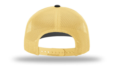 Richardson 112 Black / Vegas Gold back view