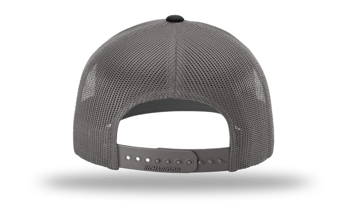 Richardson 112 Black / Charcoal back view