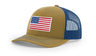 Joe's USA Flag Snapback Trucker Cap Caps Joe's USA Biscuit / True Blue OSFM