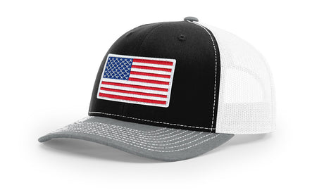 Joe's USA Flag Snapback Trucker Cap Caps Joe's USA Black / White / Heather Grey OSFM