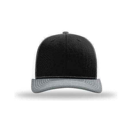 Richardson 112 Snapback Trucker Cap (Full Case/ Call For Bulk Purchase Details) Caps Richardson Black / White / Heather Grey OSFM