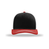 Richardson 112 Snapback Trucker Cap (Full Case/ Call For Bulk Purchase Details) Caps Richardson Black / White / Red OSFM