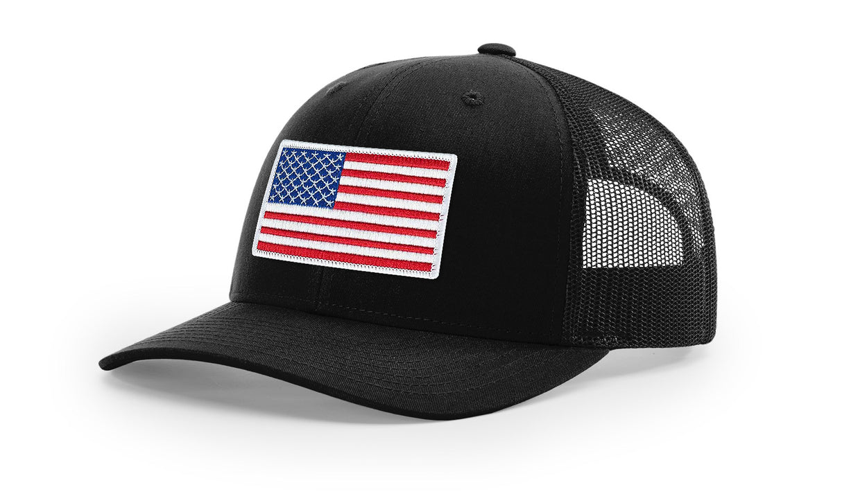 Joe's USA Flag Snapback Trucker Cap Caps Joe's USA Black OSFM