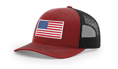 Joe's USA Flag Snapback Trucker Cap Caps Joe's USA Cardinal / Black OSFM