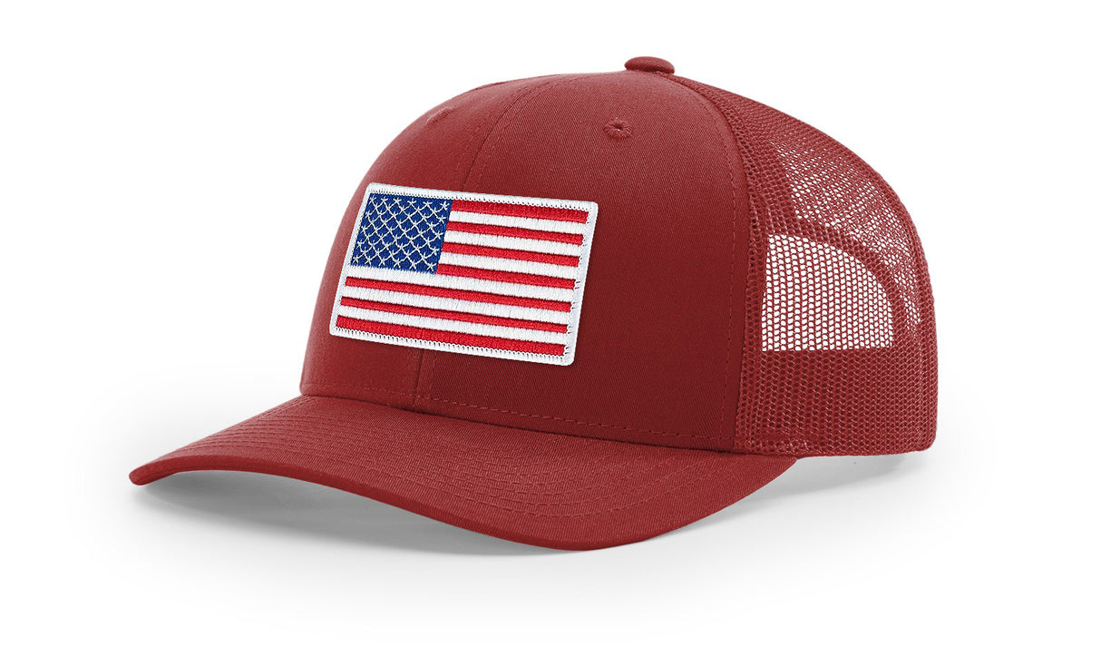 Joe's USA Flag Snapback Trucker Cap Caps Joe's USA Cardinal OSFM