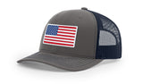 Joe's USA Flag Snapback Trucker Cap Caps Joe's USA Charcoal / Navy OSFM