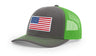 Joe's USA Flag Snapback Trucker Cap Caps Joe's USA Charcoal / Neon Green OSFM