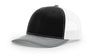 Richardson 112 Black / White / Heather Grey main front view