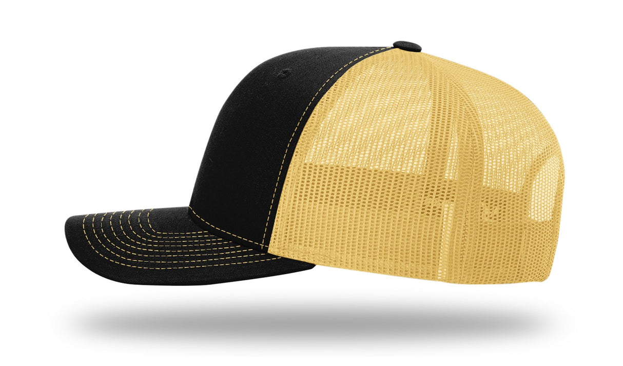 Richardson 112 Black / Vegas Gold side view
