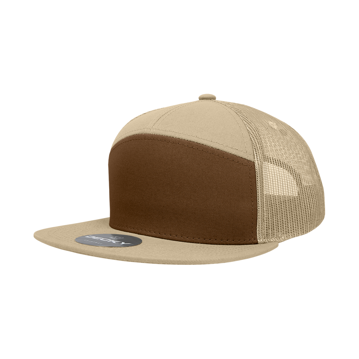 Decky 7 Panel High Profile Structured Cotton Blend Trucker | Decky 1133