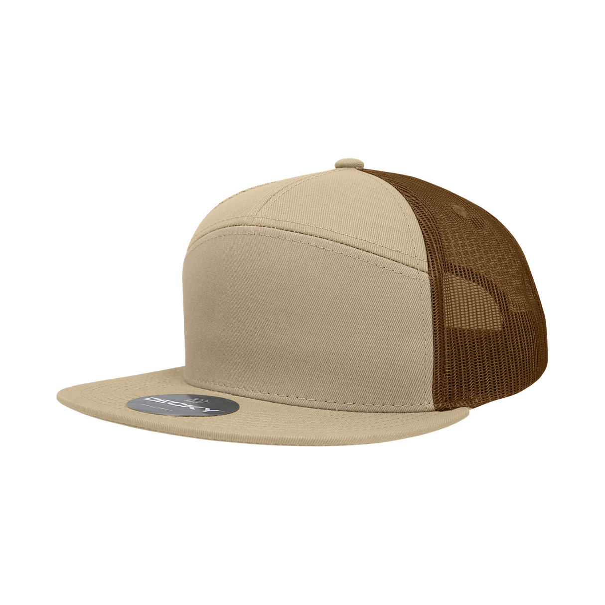 Decky 7 Panel High Profile Structured Cotton Blend Trucker | Decky 1133