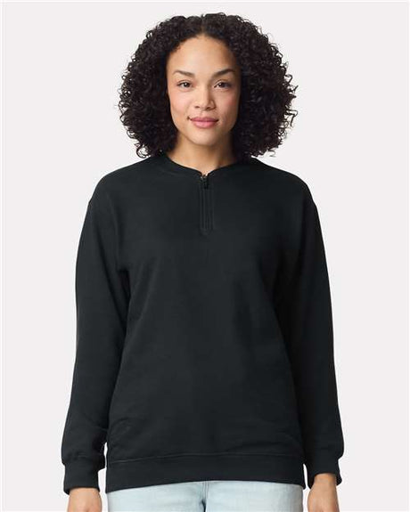 Gildan SF008 Unisex Softstyle Midweight 1/4 Zip Sweatshirt