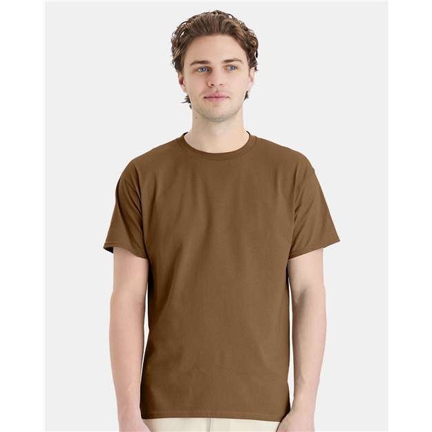 Hanes Essential-T T-Shirt - Coyote Brown - Hanes 5280 Hanes Coyote Brown S