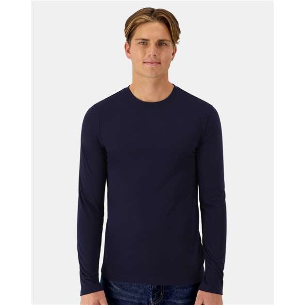 Hanes Cool DRI® Cotton Touch Long Sleeve T-Shirt - Hanes 484L Hanes Athletic Navy S