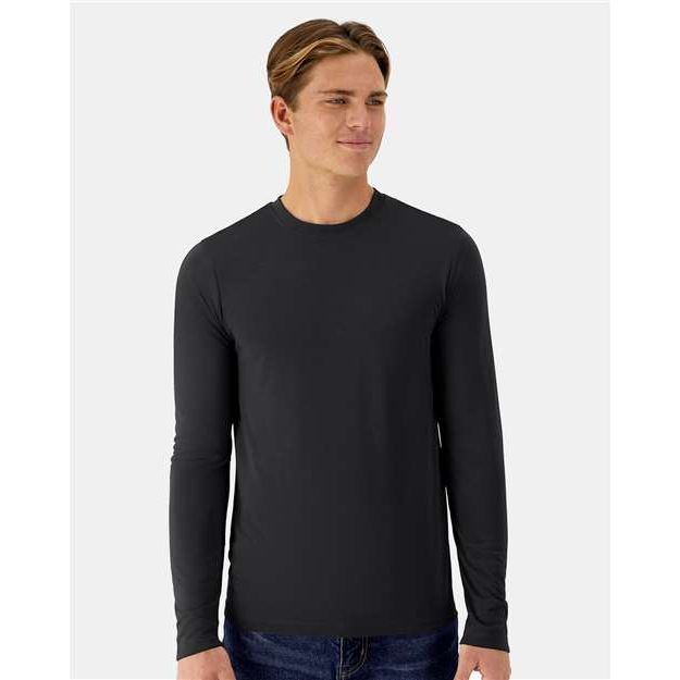 Hanes Cool DRI® Cotton Touch Long Sleeve T-Shirt - Hanes 484L Hanes Black S