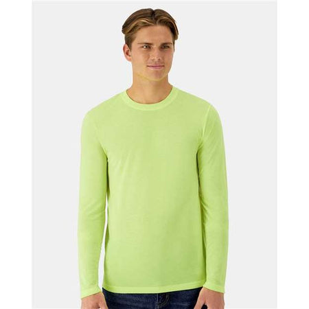 Hanes Cool DRI® Cotton Touch Long Sleeve T-Shirt - Hanes 484L Hanes Safety Green M