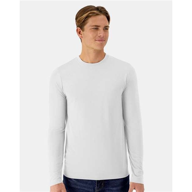 Hanes Cool DRI® Cotton Touch Long Sleeve T-Shirt - Hanes 484L Hanes White S