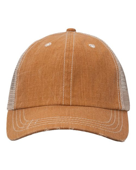 Valucap Contrast Stitch Cap - Valucap VC990 Valucap Golden Brown/ Khaki Adjustable