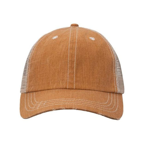 Valucap Contrast Stitch Cap - Valucap VC990 Valucap Golden Brown/ Khaki Adjustable