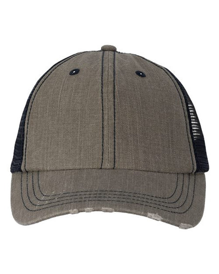 Valucap Contrast Stitch Cap - Valucap VC990 Valucap Olive Green/ Navy Adjustable