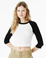 Bella + Canvas 1200 Women's Micro Rib Three-Quarter Raglan Sleeve Baby Tee