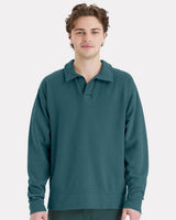ComfortWash by Hanes Unisex Garment-Dyed Polo Collar Sweatshirt - ComfortWash by Hanes GDH490