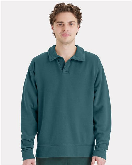 ComfortWash by Hanes Garment-Dyed Polo Collar Sweatshirt - ComfortWash by Hanes GDH490 ComfortWash by Hanes