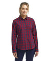 Artisan Collection by Reprime Women's Mulligan Check Long Sleeve Cotton Dress Shirt - Artisan Collection by Reprime RP350 Artisan Collection by Reprime Red/ Navy XS