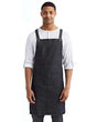 Artisan Collection by Reprime Cross Back Barista Apron with Pocket - Artisan Collection by Reprime RP129 Artisan Collection by Reprime Black Denim One Size