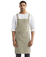 Artisan Collection by Reprime Cross Back Barista Apron with Pocket - Artisan Collection by Reprime RP129 Artisan Collection by Reprime Khaki One Size