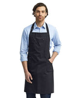 Artisan Collection by Reprime Cotton Chino Bib Apron with Pocket - Artisan Collection by Reprime RP132 Artisan Collection by Reprime Black One Size